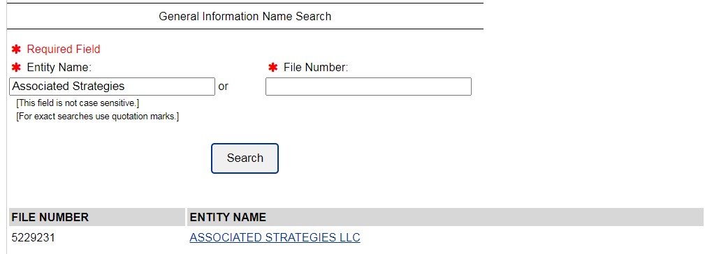 Delaware C corp search results