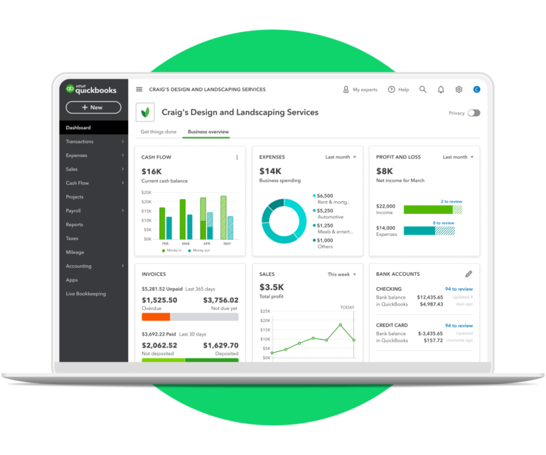 Online Accountant QuickBooks Screenshot