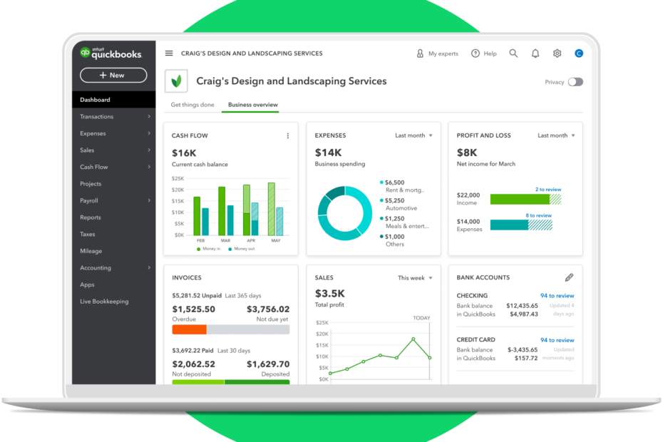 Online Accountant QuickBooks Screenshot